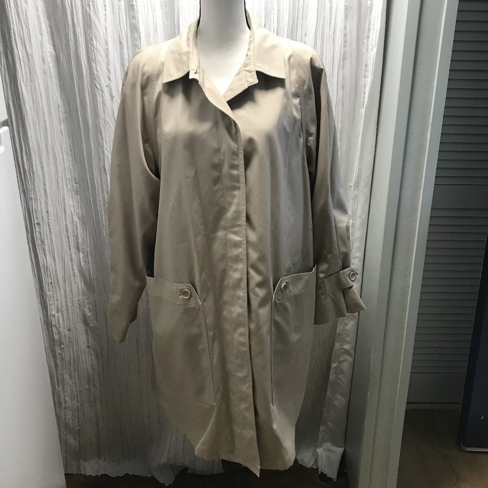 Vintage Beige London Fog Trench Coat Size 14